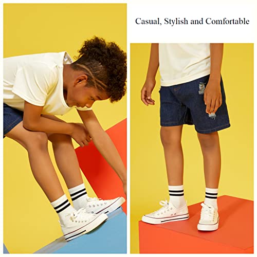 PATPAT Toddler Kid Boys and Girls Slip On Sneakers, Toddler Sneakers Little Kid Big Kid Shoes Canvas Sneaker Toddler Shoes Black
