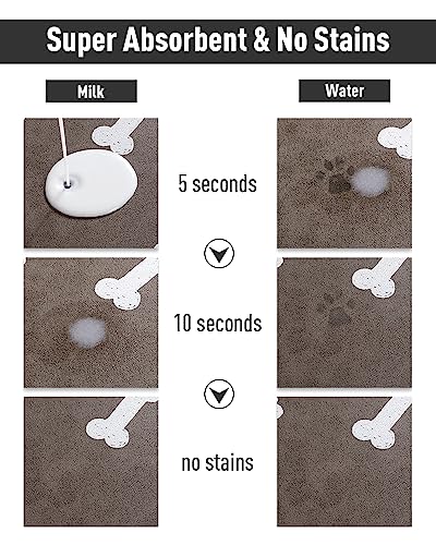Pet Feeding Mat-Absorbent Dog Mat for Food and Water Bowl-No Stains Easy Clean Dog Food Mat-Quick Dry Dog Water Dispenser Mat-Puppy Supplies Dog Stuff-Dog Accessories Dog Water Bowl Mat