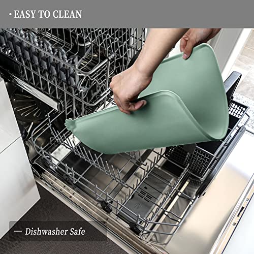 Reopet Waterproof Pet Feeding Mat with High Raised Edges, Heavier and Thicker Placemats for Cat Dog Water Bowl, BPA Free Silicone Feeding Mat, Dog Cat Feeding Mats for Food and Water Prevent Spill