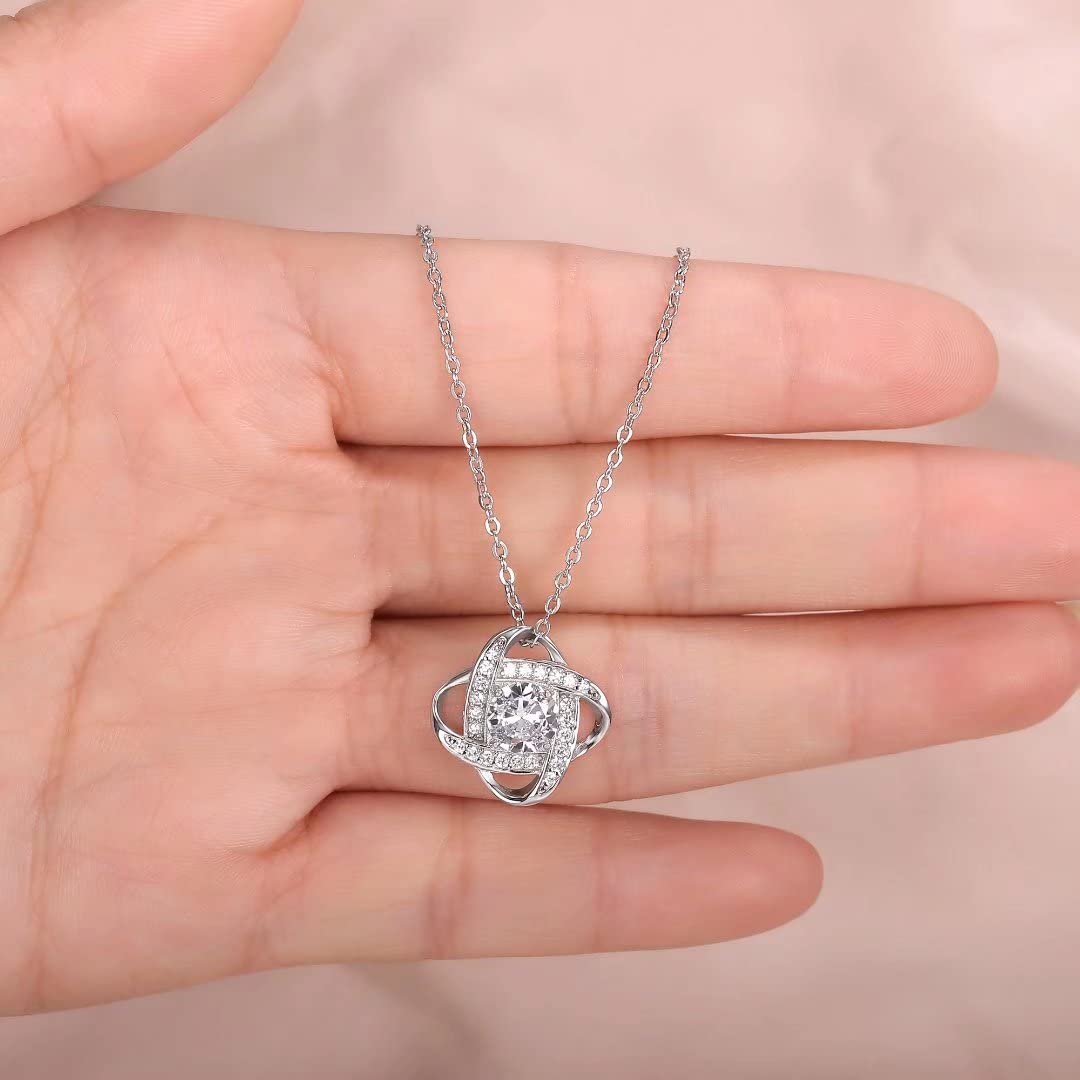IEFLIFE Sister Gifts Sister Necklace, 925 Sterling Silver Love Knot Pendant Necklace Sister Jewelry Mothers Day Valentines Gifts Sister Gifts from Sister for Her