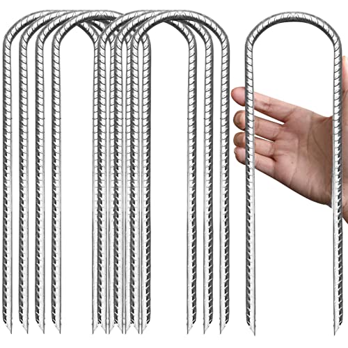 Eurmax USA Trampolines Stakes Canopy Parts Wind Stake 12 Inch Heavy Duty Stake Safety Ground Anchor Galvanized Steel Wind Stakes, Pack of 4(Black)