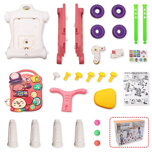 QDRAGON 5 in 1 Push Walkers for Baby Boys, Toddler Learning to Walk, Sit to Stand Walker, Early Learning Push Toy for Infant 12+ Months, Navy Blue