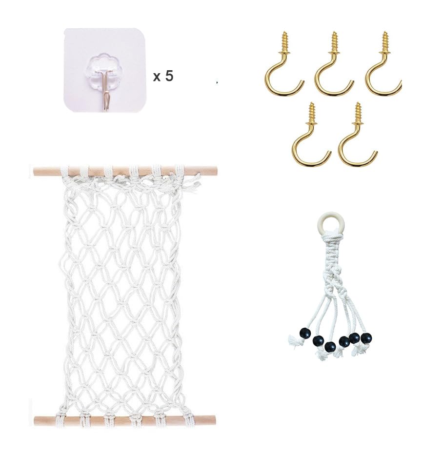 yuxiaoshi Fruit Basket Hammock Under Cabinet Woven Vegetable Hanging Basket with Banana Hanger Fruit Storage for Kitchen Mesh Fruit Holder Organization for Home Dining Room Decor (Black)