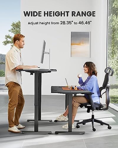ErGear Height Adjustable Electric Standing Desk, 40 x 24 Inches Sit Stand up Desk, Small Memory Computer Home Office Desk (Black)