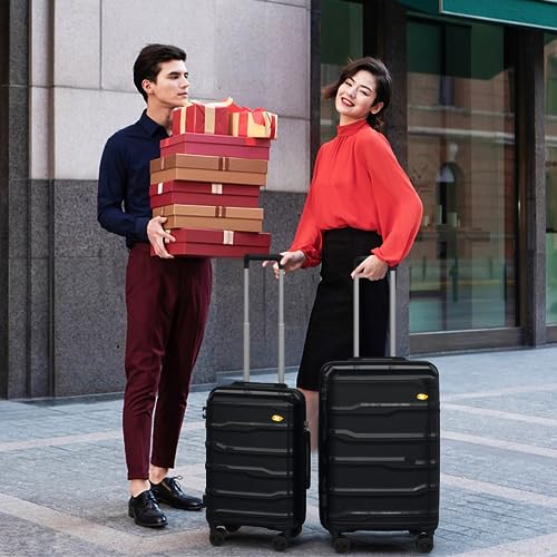 MGOB Carry On Luggage - Hard Shell Suitcase with Spinner Wheels, Lightweight PC Luggage with TSA Lock, Airline Approved for Men and Women