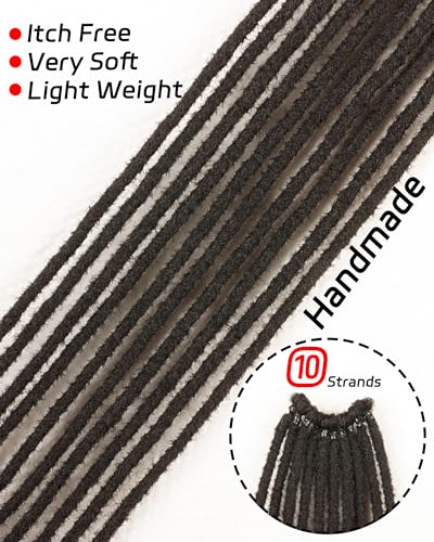 24 Inch Dreadlock Extensions 0.6 cm Width 20 Strands-Natural Black,Soft Hippie SE Dreads Synthetic Loc Extensions for Women and Men(24"-2 Packs,1B)