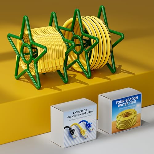 Dicasser Light Storage Zipper Carrying Bag Cord Reel Holder with 3 Green Metal Reels,Tear-Proof 600D Oxford Fabric Reinforced Stitched Handles