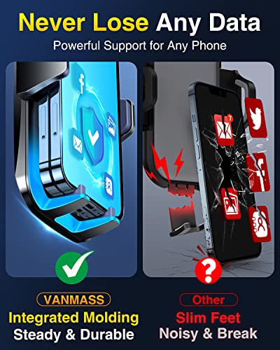 VANMASS ใ65+LBS Strongest Suction & Military-Grade 2024 Ultimate Car Phone MountใPatent & Safety Certsใ Cell Phone Holder Truck Stand for Dashboard Windshield Vent for iPhone 15 Pro Max 14 Samsung