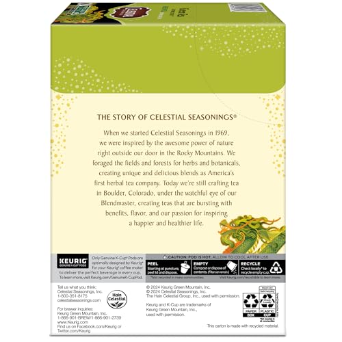 Celestial Seasonings Green Tea, Single-Serve Keurig K-Cup Pods, 96 Count