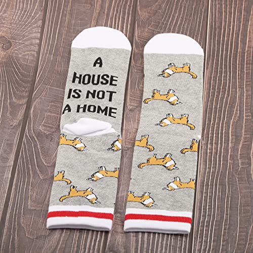 PXTIDY 2 Pairs Sheltie Socks Sheltie Dog Lover Gift A House Is Not A Home Without A Sheltie Socks Shetland Sheepdogs Gift