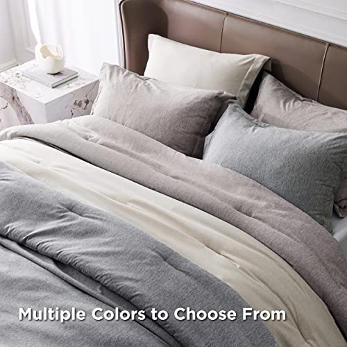 Bedsure Full Comforter Set - Light Taupe Comforter Full Size, Soft Bedding for All Seasons, Cationic Dyed Bedding Set, 3 Pieces, 1 Comforter (82"x86") and 2 Pillow Shams (20"x26"+2")