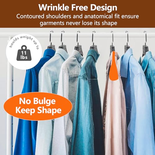 DEDU Suit Hangers for Men 40 Pack, Extra Wide Suit Hanger Non Slip Width 17.7", Thick Plastic Coat Hangers Grey with 360° Swivel Metal Hook