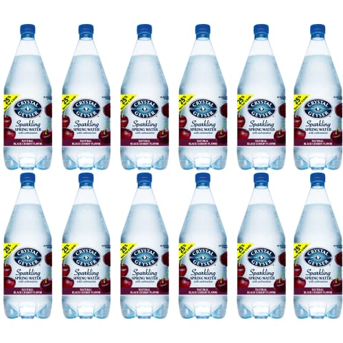 Crystal Geyser Natural Flavored Sparkling Spring Water, Black Cherry, No Artificial Ingredients or Sweeteners, Carbonated, Non GMO, 42 Fl Oz (Pack of 12)