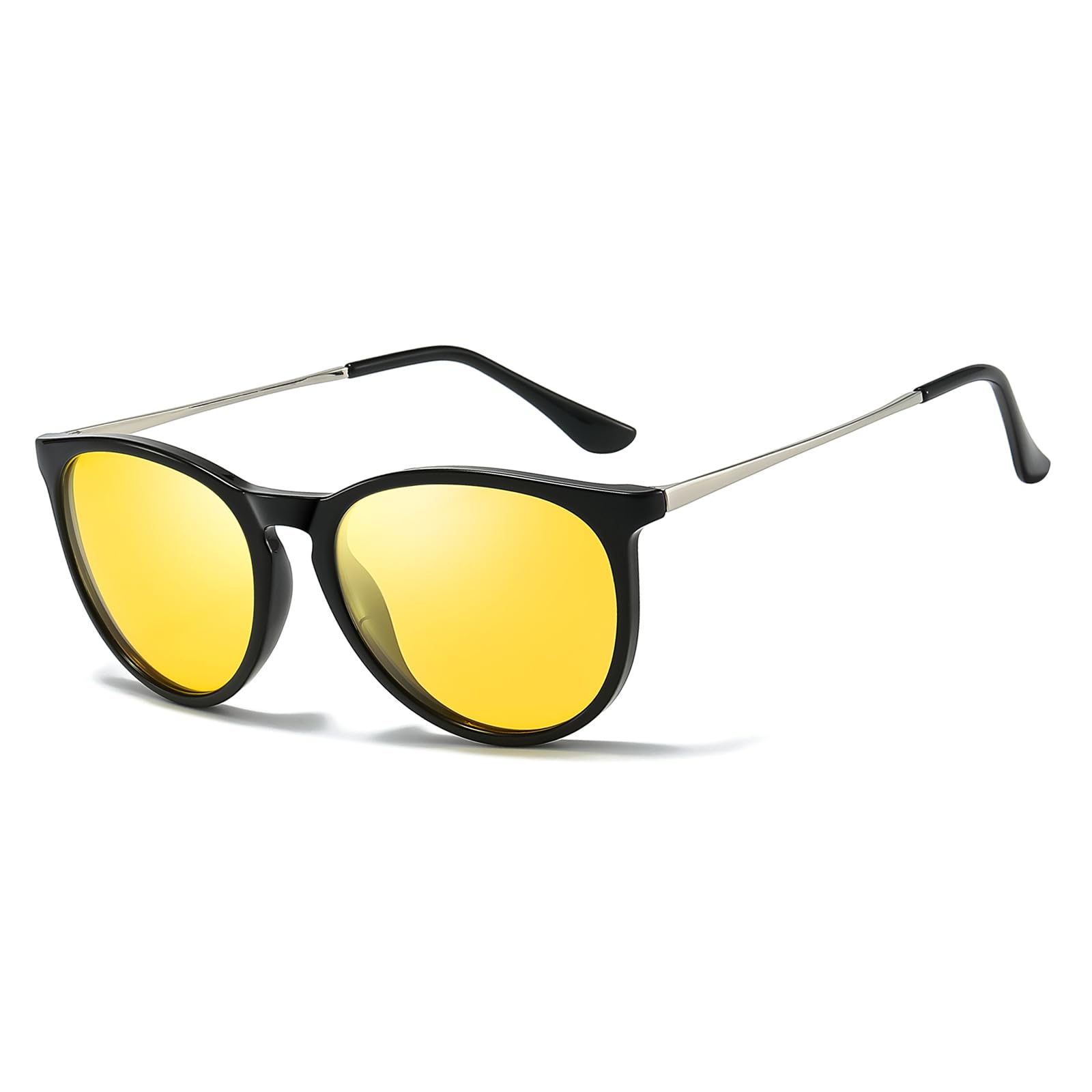 TJUTR Night Vision Driving Glasses for Women Men, Polarized Yellow Lens Reduce Glare, Safety Nighttime & UV Protection TN2559