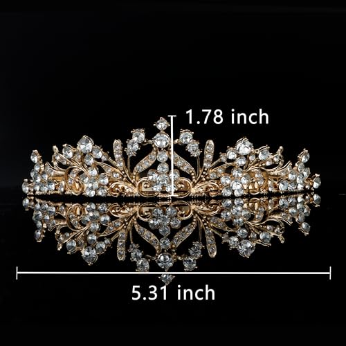 Tiaras for Girls Gold Headband Crowns and Princess Tiaras for Little GIrls Birthday Pageant Cosplay Prom Princess Gold Crown Decorations