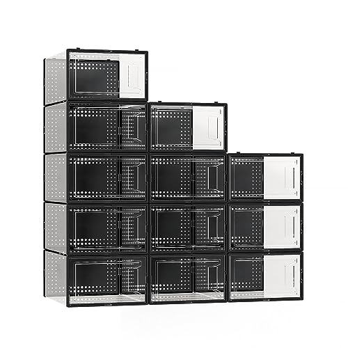 12 Pack Extra XX Large Shoe Organizer Storage Boxes for Closet, Modula