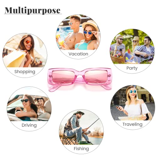 Veda Tinda Vision Fashion Rectangle Sunglasses for Womens and Mens Orange Sunglasses Trendy Vintage Square Unisex Sun Glasses UV400 Protection C27S07