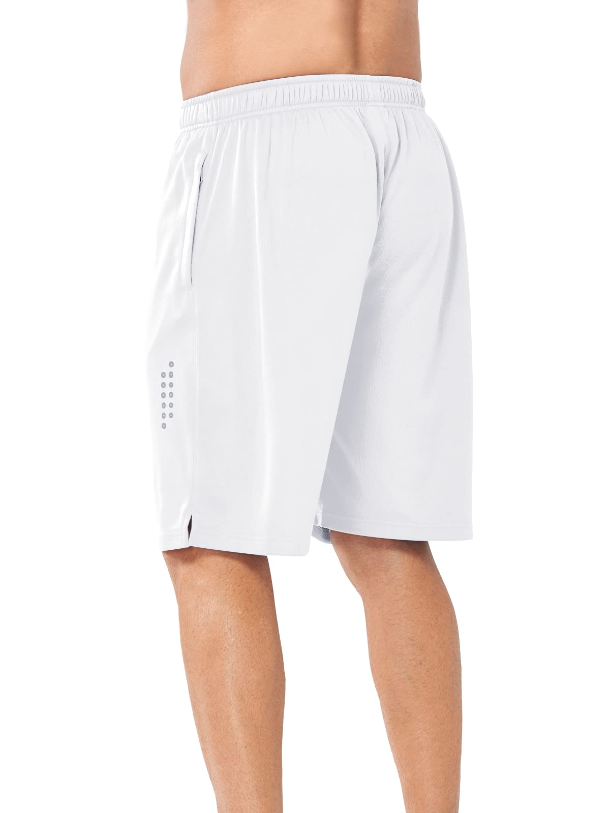 NORTHYARD Men's 10" Athletic Basketball Shorts Workout Gym Quick Dry Shorts Lightweight Mesh Training Shorts for Men Exercise White M
