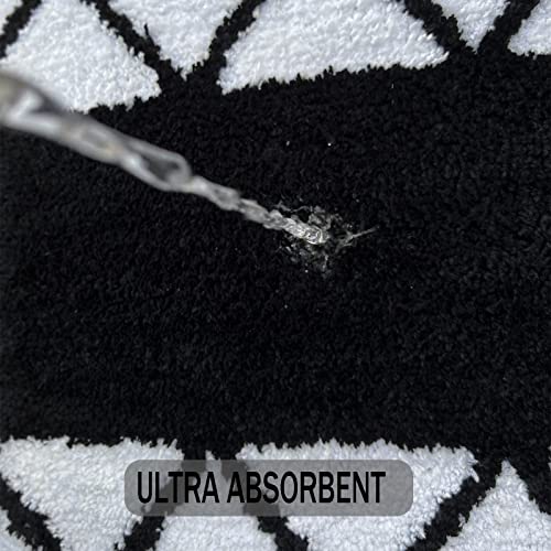 Bathroom Rug Set Shaggy Bath Rugs Set 3 Piece,Non Slip Thick Plush Microfiber Bathroom Carpet, Extra Soft and Absorbent Bathroom Set, Machine Washable, Bath Rugs for Bathroom Tub,Shower, Deep Grey