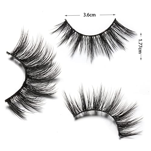 DYSILK Mink Lashes Natural Look - False Eyelashes 5 Pairs 6D Lashes 5 Styles Mixed Lash Pack - Wispy Lashes Fake Eyelashes Soft Reusable Cat Eye Lash | 15mm-18mm