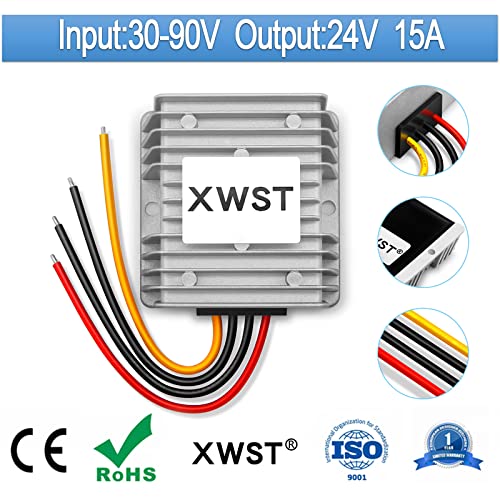 XWST DC DC Converter Reducer 30-90v 24v 48v 60v 72v to 24v DC Converter Step Down Buck 15A 360W dc Voltage Regulator for Golf Cart Car Device