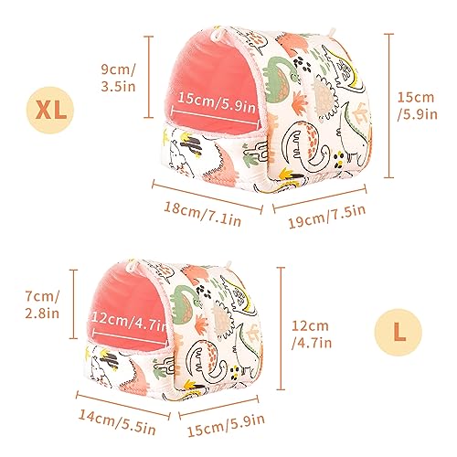 HPAWHOMEPART Parrot Bird Bed Hammock Winter Warm Bird Plush Nest Toy for Parakeet Comfortable Hanging Bird Bed for Cage (L, Beige)
