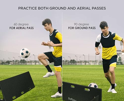 ZivPlay Soccer Rebounder Board 40"x16" Soccer Rebounder Wall with 2 Kick Back Angles for Ball Passing and Bounce Control Training Includes Target Sticker