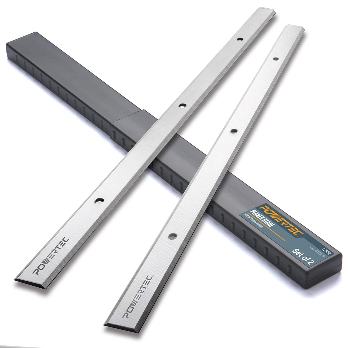 POWERTEC 13 Inch Planer Blades for Delta 22-580, 22-555, Grizzly G0689, Craftsman 21743, POWERTEC PL1300, Steel City 40100 Planer, Replacement for Delta 22-549 Planer Knives, Set of 2 (12802V)