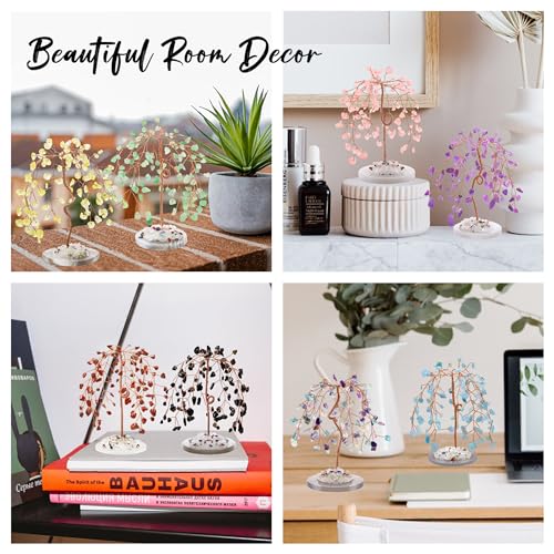 ZHIYUXI Amethyst Purple Room Decor Home Office Crystals Tree Gifts for Women Men Gemstones Desk Lucky Stones
