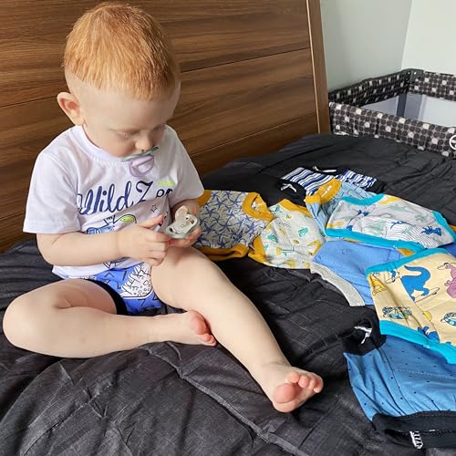 BIG ELEPHANT Potty Training Underwear, 100% Cotton Absorbent Unisex Toddler Pee Pants for Boys & Girls (Floral Series, 10-pack, 9-10Y)