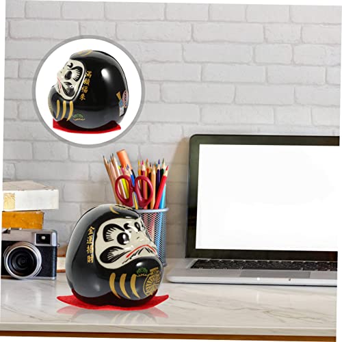 BESTOYARD Daruma Figurine Dharma Eggs Japanese Kimono Zen Statue Japanese Statues Porcelain Mini Daruma Miniature Figurines Wooden Book Shelves Mini Bookshelf Mini Doll Car Mustard Ceramics