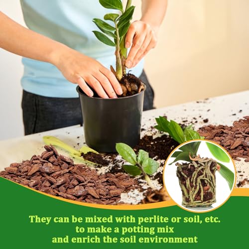 Legigo 2 Quarts Organic Orchid Potting Bark- All Natural Orchid Bark Potting Mix Pine Bark Wood Chips for Houseplant Mulch, Orchid Plants Root Development, Mulch for Potted Plants