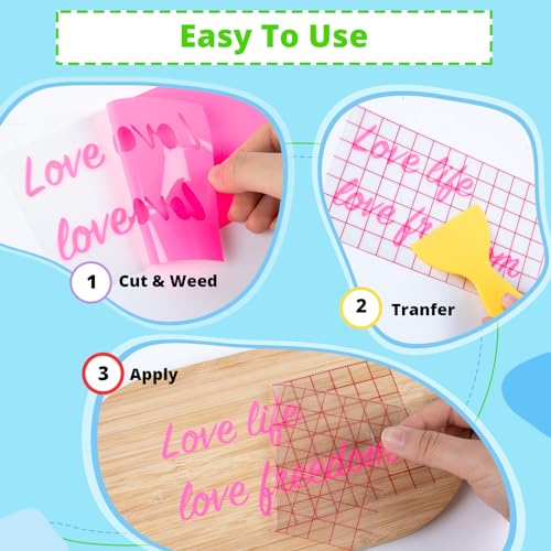 HTVRONT Permanent Vinyl for Cricut Machine - 68 Pack 12" x 12" Permanent Adhesive Vinyl Sheets, Permanent Vinyl Bundle for Craft Projects, Adhesive Vinyl Bundle for Cricut, Silhouette Cameo, etc.