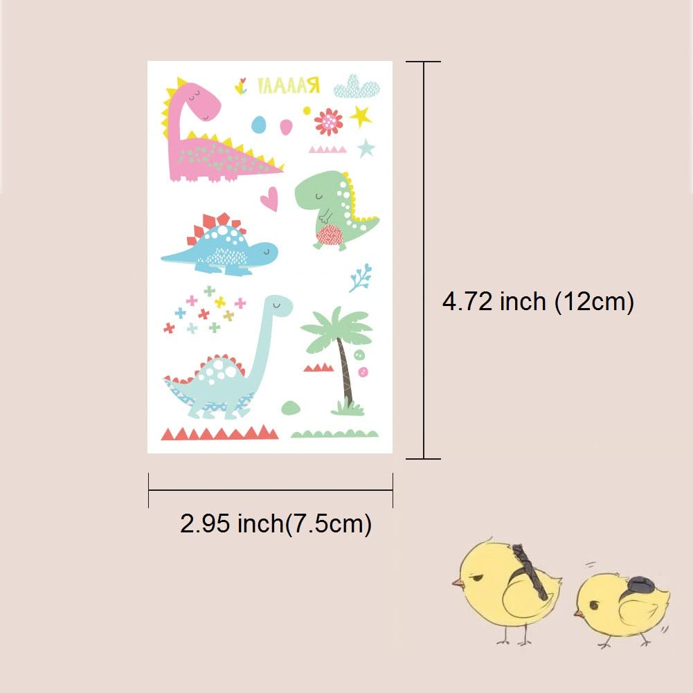 Fanoshon Dinosaur Tattoos Temporary for Kids Boys Girls Birthday Party Favors, 120+ Children Cool Dino Face Paint Tattoos in Bulk T-Rex Body Decoration Christmas Stocking Stuffers