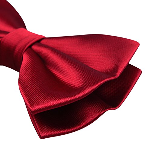 Alizeal Pre-tied Adjustable Bow Tie for Men Formal Solid Tuxedo Bow Tie, Purple