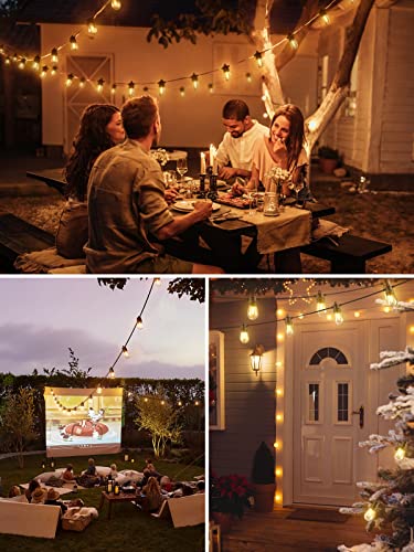 addlon 150FT(3-Pack*50FT) LED Outdoor String Lights with Edison Shatterproof Bulbs, Heavy-Duty and Weatherproof Strand, Commercial Grade Patio Lights, Decorative for Garden or Patio, Black