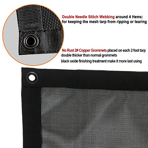 Leaveshade Dump Truck Mesh Tarp 8'X18'-Tentproinc Heavy Duty Cover with 6'' Pocket, No Rust Thicker Copper Eyelets, Reinforced Double Stitch Webbing Ripping Tearing Stop, Zip Bag Packed