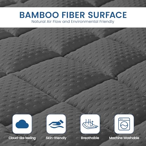 Pillow Top Mattress Topper Twin Size, AprLeaf 3 Inch Dual Layer Mattress Topper, 1 Inch Cooling Pillow Topper and 2 Inch Gel Memory Foam Mattress Topper for Back Pain