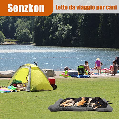 Senzkon Outdoor Dog Bed, 35”x24“ Portable Camping Travel Dog Bed, Soft, Comfortable, Waterproof, Non-Slip, Machine Washable Easy to Clean Pet Mat for Small, Medium and Large Dog and Cat.