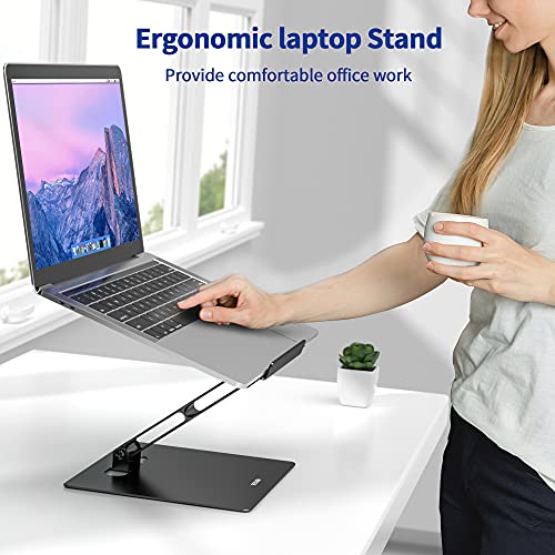 Besign LSX5 Aluminum Computer Stand, Ergonomic Adjustable Notebook Riser Holder Compatible with Air, Pro, Dell, HP, Lenovo More 10-14" Laptops (Black)