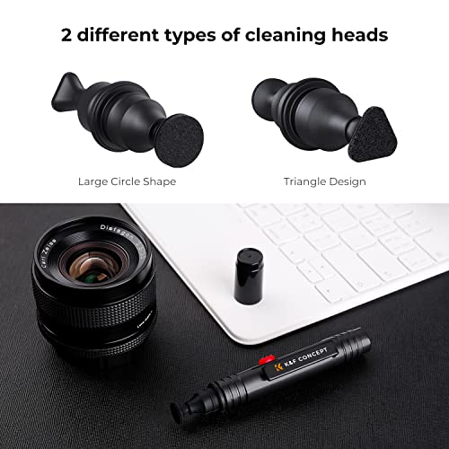 K&F Concept Professional Lens Cleaning Pen with Soft Brush, Carbon Head Lens Cleaning Pen for Canon, Nikon, Pentax, Sony Digital Camera Cleaning,AR VR Glasses Cleaning