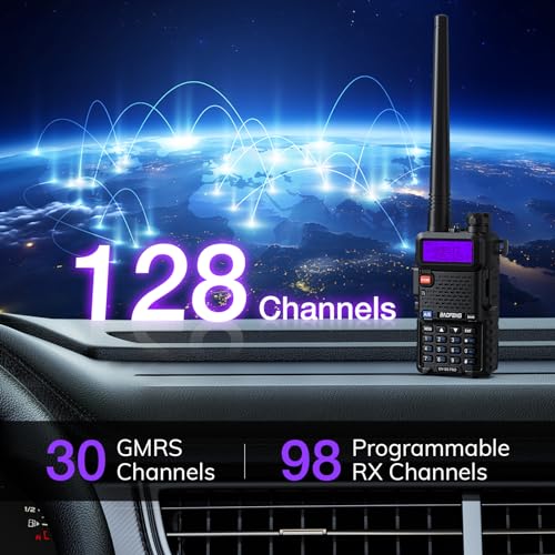 BAOFENG UV-5G PRO GMRS Handheld Radio, 5W NOAA/UHF/VHF/Airband Scanner & Receiver, GMRS Repeater Capable, Long Range Rechargeable Two Way Radio, for Adults, Support Chirp Programming