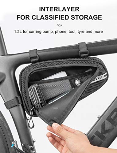 ROCKBROS Bike Bag Bicycle Frame Bag Bike Triangle Storage Bag Bike Accessories Pouch Cycling Pack for MTB Road Bicycle Accessories