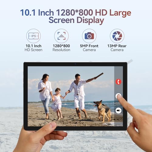 Android 14 Tablet 2024 Newest Tablets, 10 inch Tablet (4+4)GB RAM 64GB ROM 1TB Expand, 2 in 1 Tablet with Keyboard, Case, Stylus, Octa-Core Tablet PC, WiFi 6, Bluetooth, Dual Camera,7000mAh Battery
