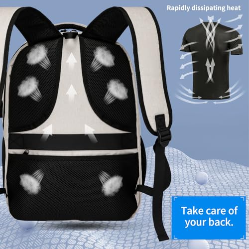 LIBENED School Backpacks for Teens Boys and Girls, Laptop Teens backpack with USB Charging Port, 15.6 Inch Water Resistant Mochila for Work, College, Beige