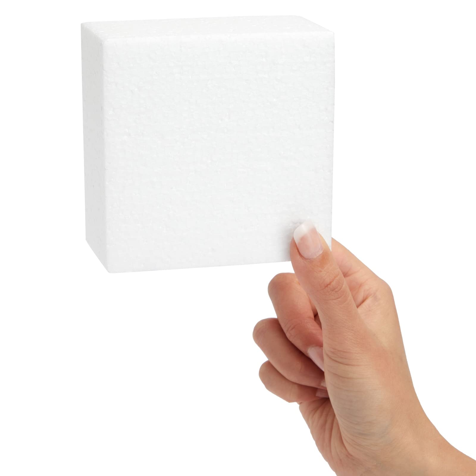Juvale 20 Pack Foam Blocks for Crafts - White Polystyrene Craft Foam Blocks for Floral Arrangements, and Art Supplies (4 x 4 x 2 in)
