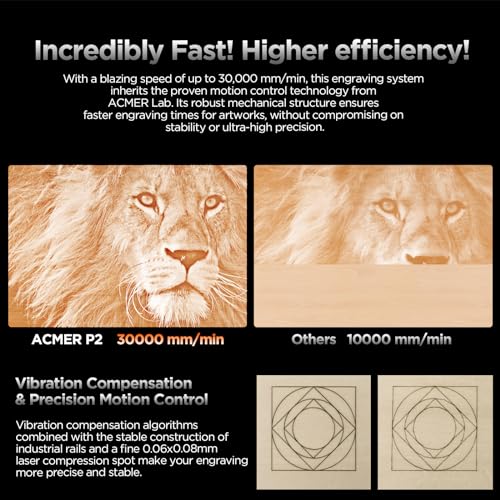 ACMER P2 Laser Engraver, 10W Output Laser Cutter, Laser Engraving Machine, CNC Laser Cutter and Engraver Machine Class 4 for Stainless Steel, Wood, Metal, Acrylic, Leather (P2 Laser 10W)