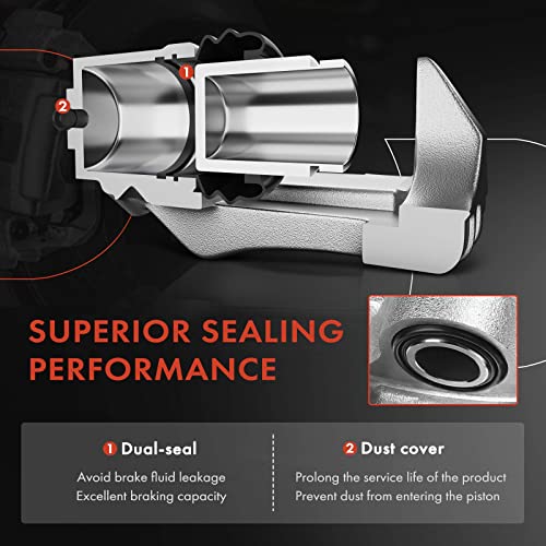 A-Premium Rear Disc Brake Caliper Assembly with Bracket Compatible with Select Dodge and Jeep Models - Nitro 2007-2011, Liberty 2008-2012, Wrangler 2007-2017, Wrangler JK 2018