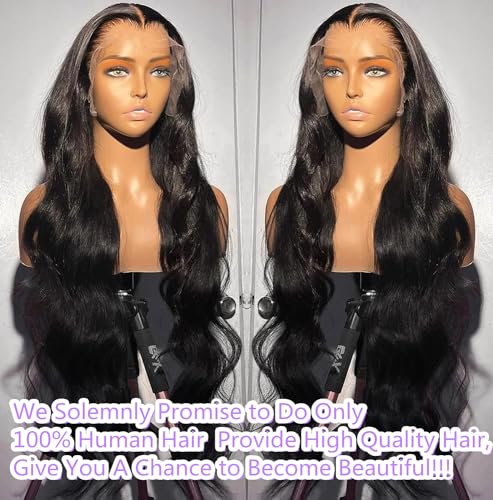 JTMMP Body Wave 13x6 HD Lace Front Wigs Human Hair Pre Plucked 18 Inch Brazilian Virgin Chocolate Brown 200% Density Frontal Wigs Human Hair Coloed #4 Brown Glueless Wigs Human Hair for Women