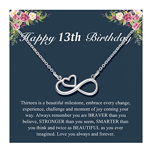 UNGENT THEM 13th Birthday Decorations for Girls Happy 13 Year Old Girl Birthday Gifts Ideas Necklace for Teen Girls